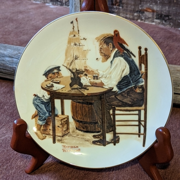 1982 Norman Rockwell International Collectors Set Of 4 Porcelain Plates In Box - Picture 7 of 12